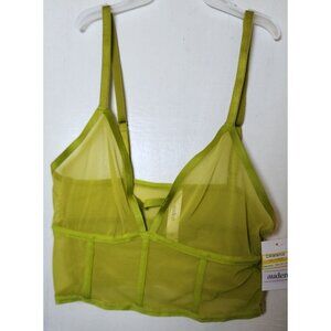 New Auden Women's Green Sheer Long Line Bralette Adjustable Straps Size XS